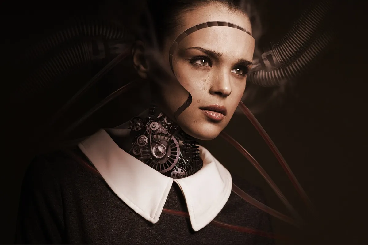 robot, woman, sad girl, face, cry, sad, artificial intelligence, future, machine, digital, technology, robotics, girl, human, android, circuit board, binary, co