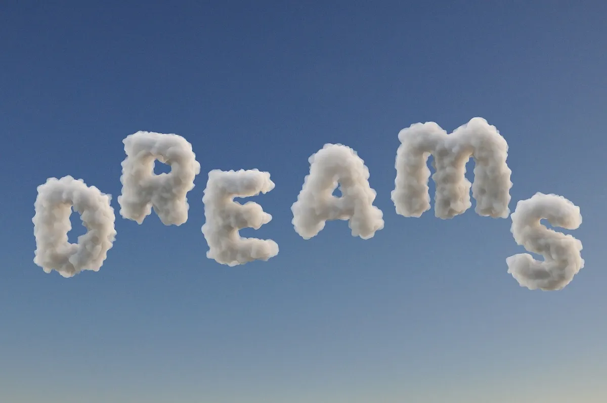 dream, clouds, sleep, text, fantasy, nature, imagination, relax, magic, sky, blue, puffy, blue sky