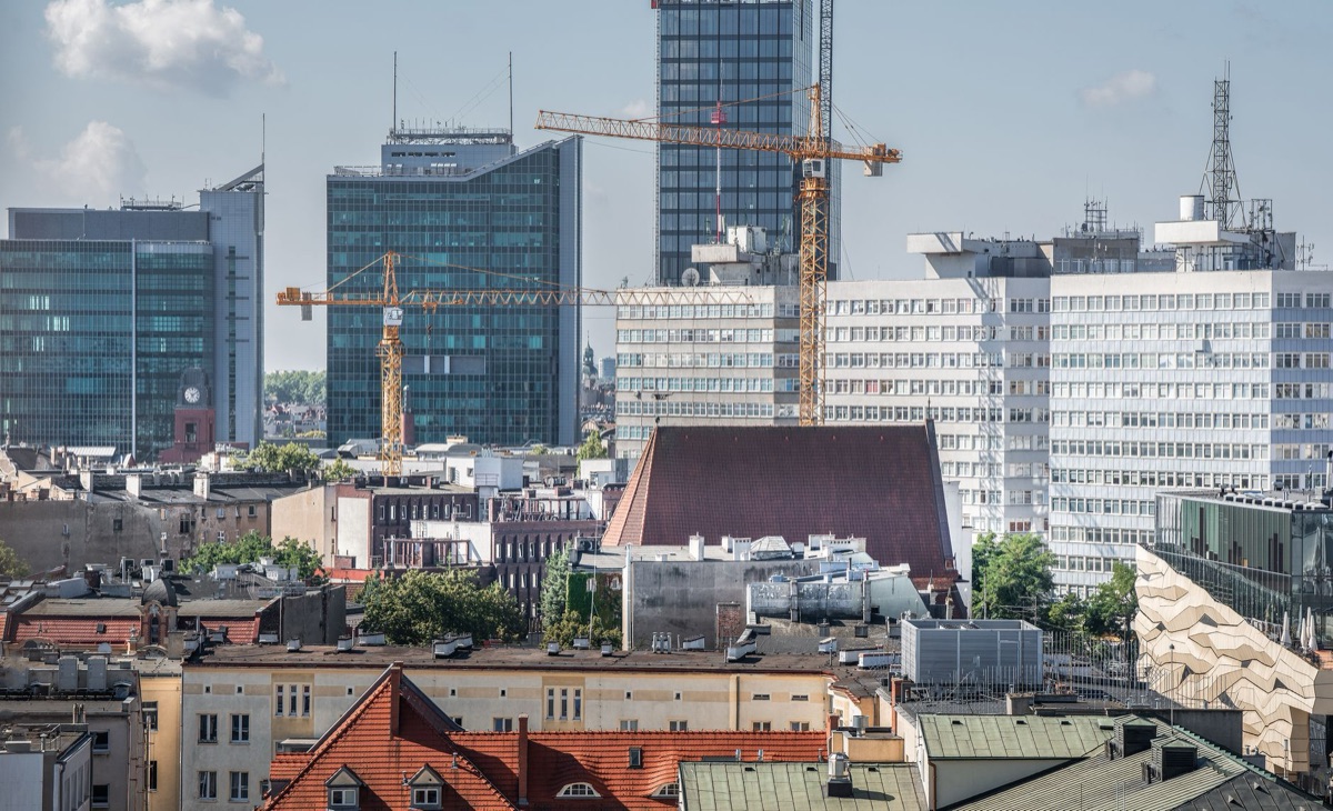 Vue d'ensemble d'un centre de données en construction