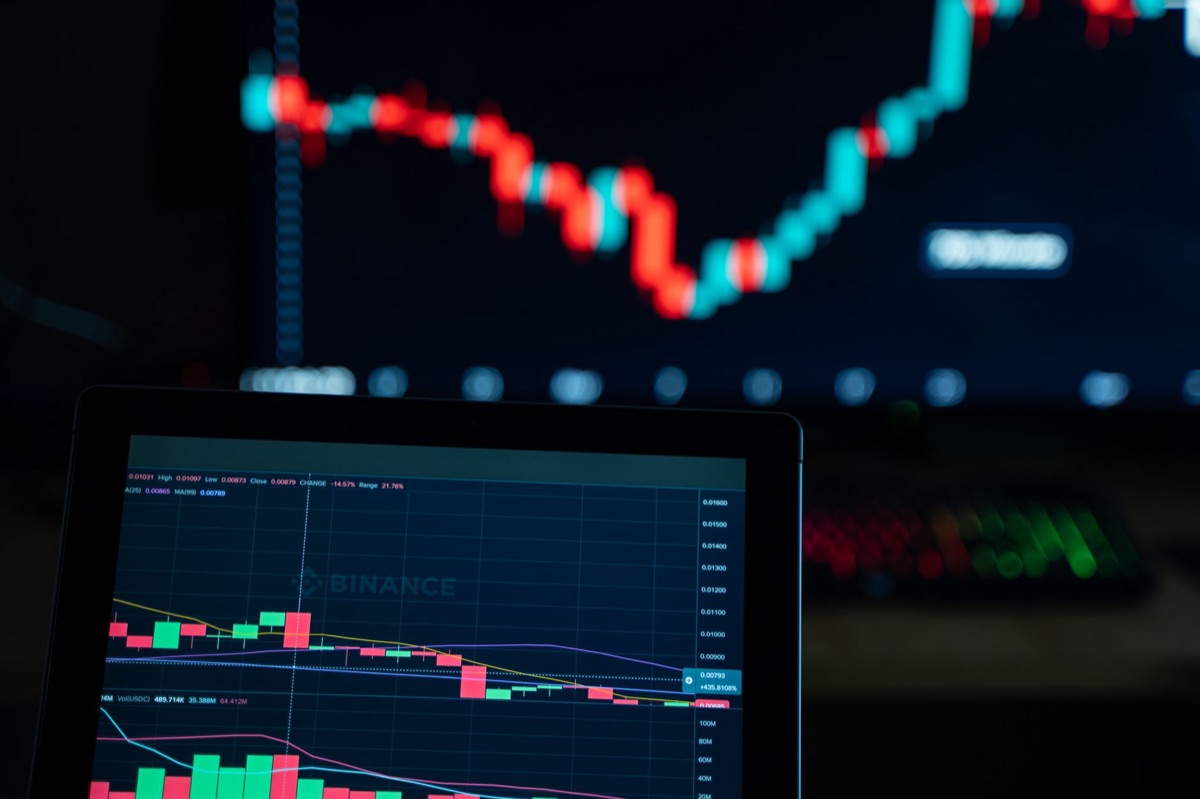 Stock market chart showing AI company valuation rise