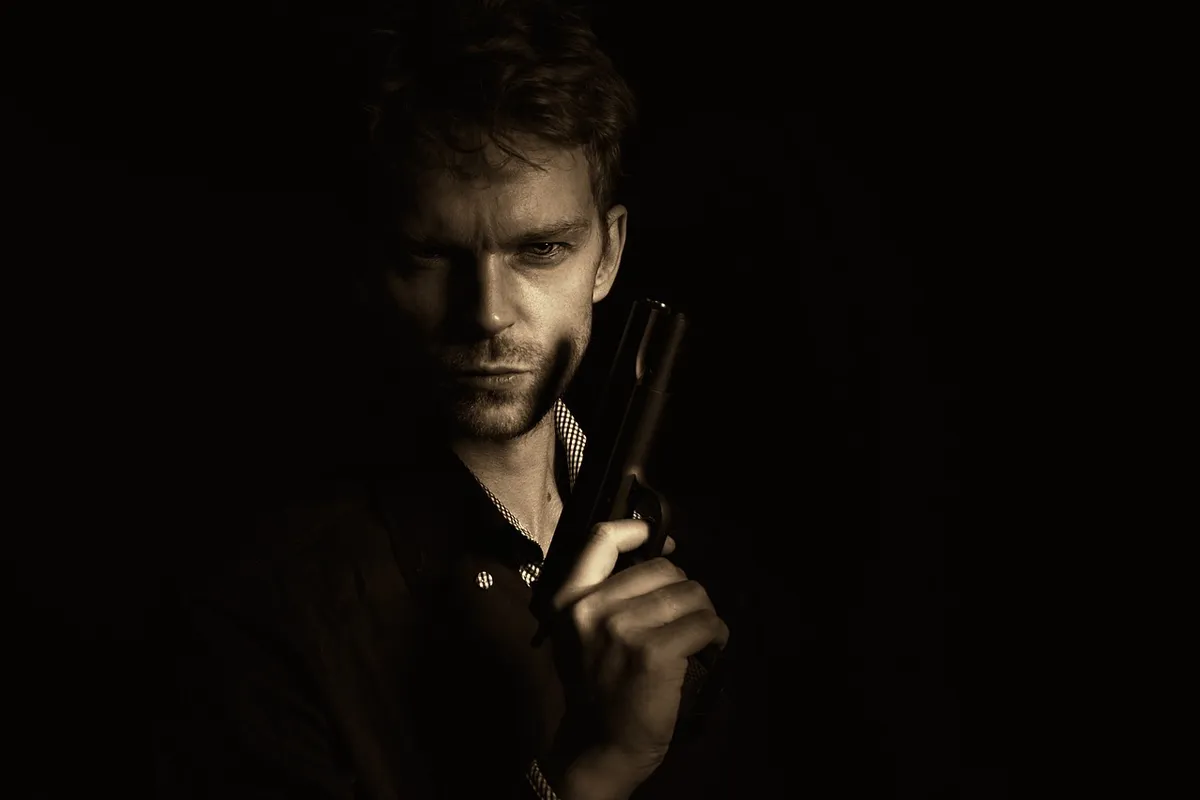 man, gun, military, army, soldier, war, weapon, police, security, shooting, crime, danger, spy, agent, killer, pistol, mafia, mysterious, secret, dark, hitman,