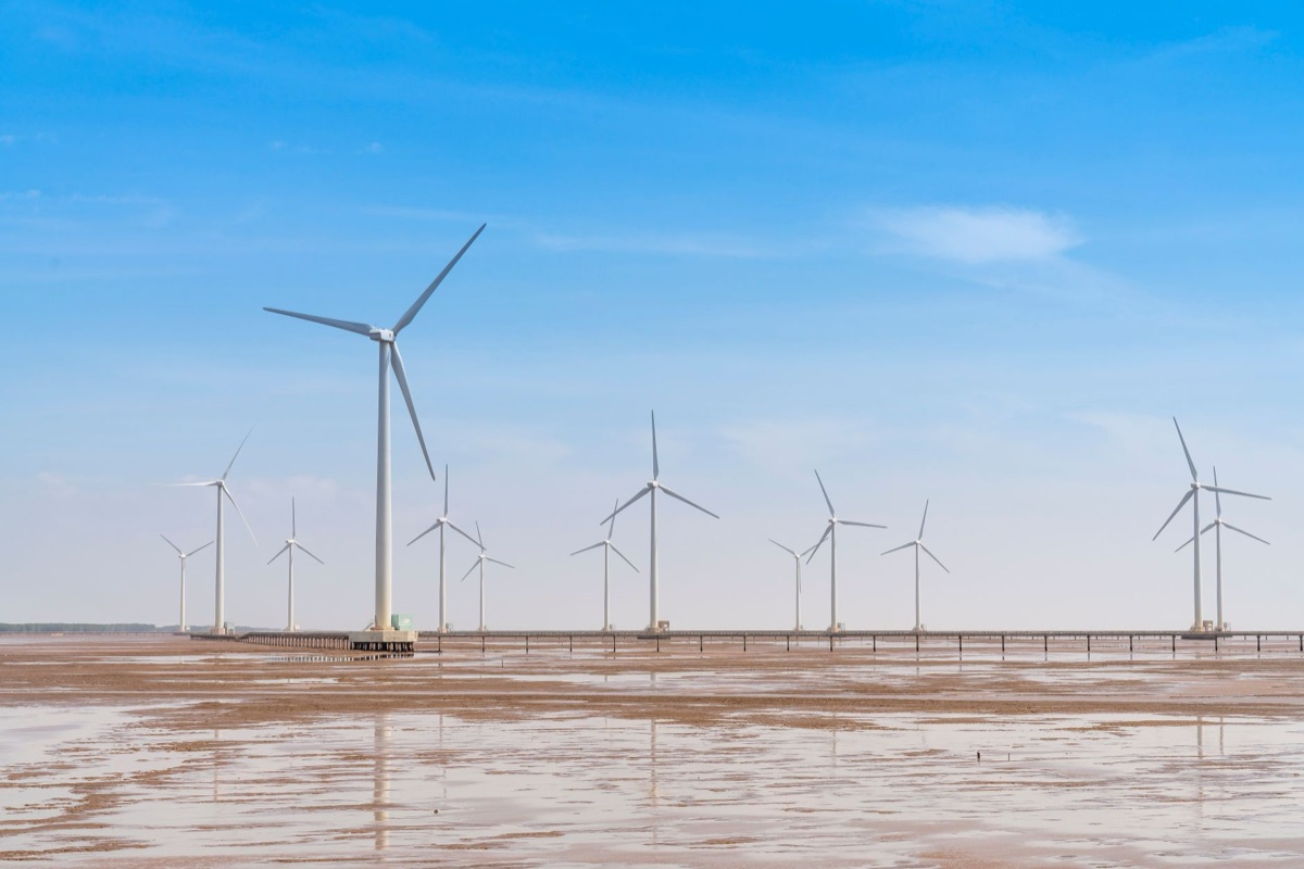 Turbine éolienne en fonctionnement
