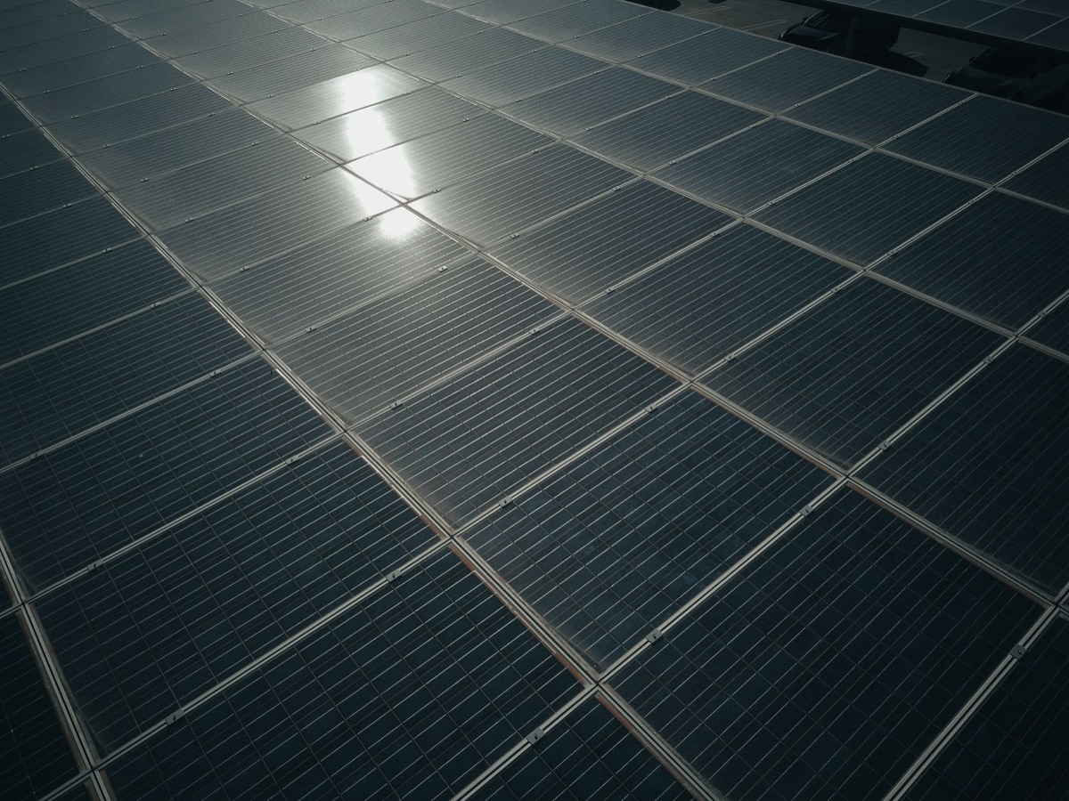 painel solar em funcionamento